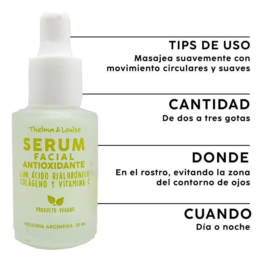 Miniatura 2 de Serum facial antioxidante con ácido hialuronico Thelma y Louise 30ml
